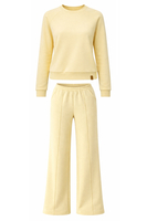 Vivisence Femme Ensemble de Survêtement Sweat Et Pantalon Tissu Extensible Confort Quotidien, banane