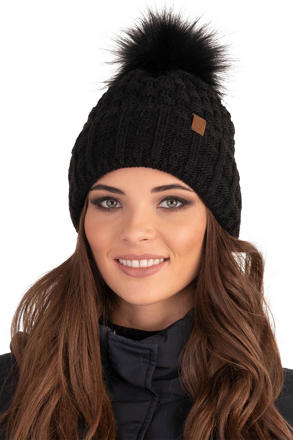 Vivisence Women Winter Hat Scarf And Gloves Set Fleece Lined Soft Knit Warmth, black