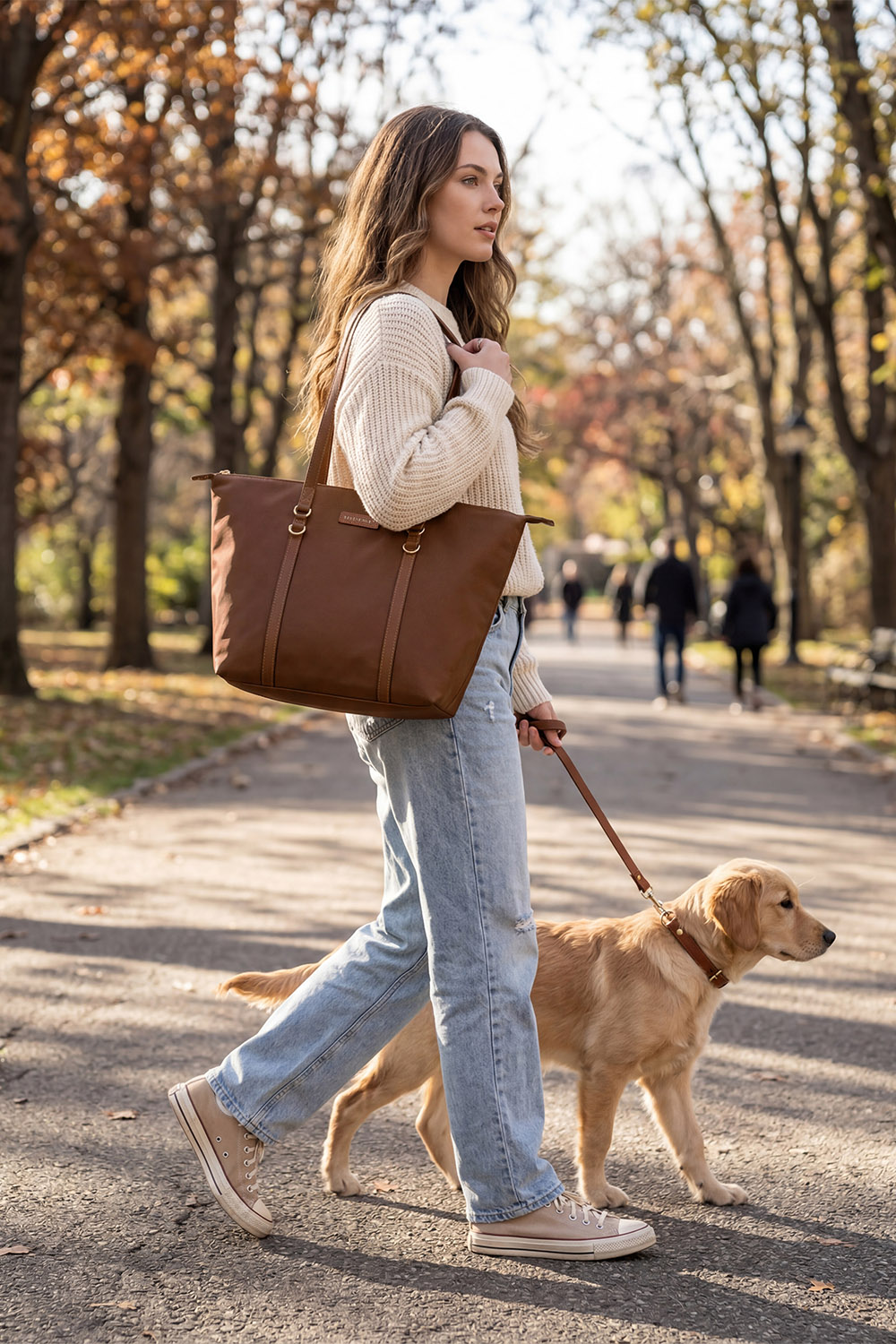 Vivisence Damen Umhängetasche Mit Reißverschluss Elegantes Design Für Alltag Komfort, Braun