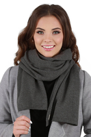 Vivisence Elegant Women's Winter Set Beret And Scarf With Classic Design And Floral Decoration Made Of Warm And Soft Fabric With Wool Blend Ideal For Cold Winter Days, Dark Grey