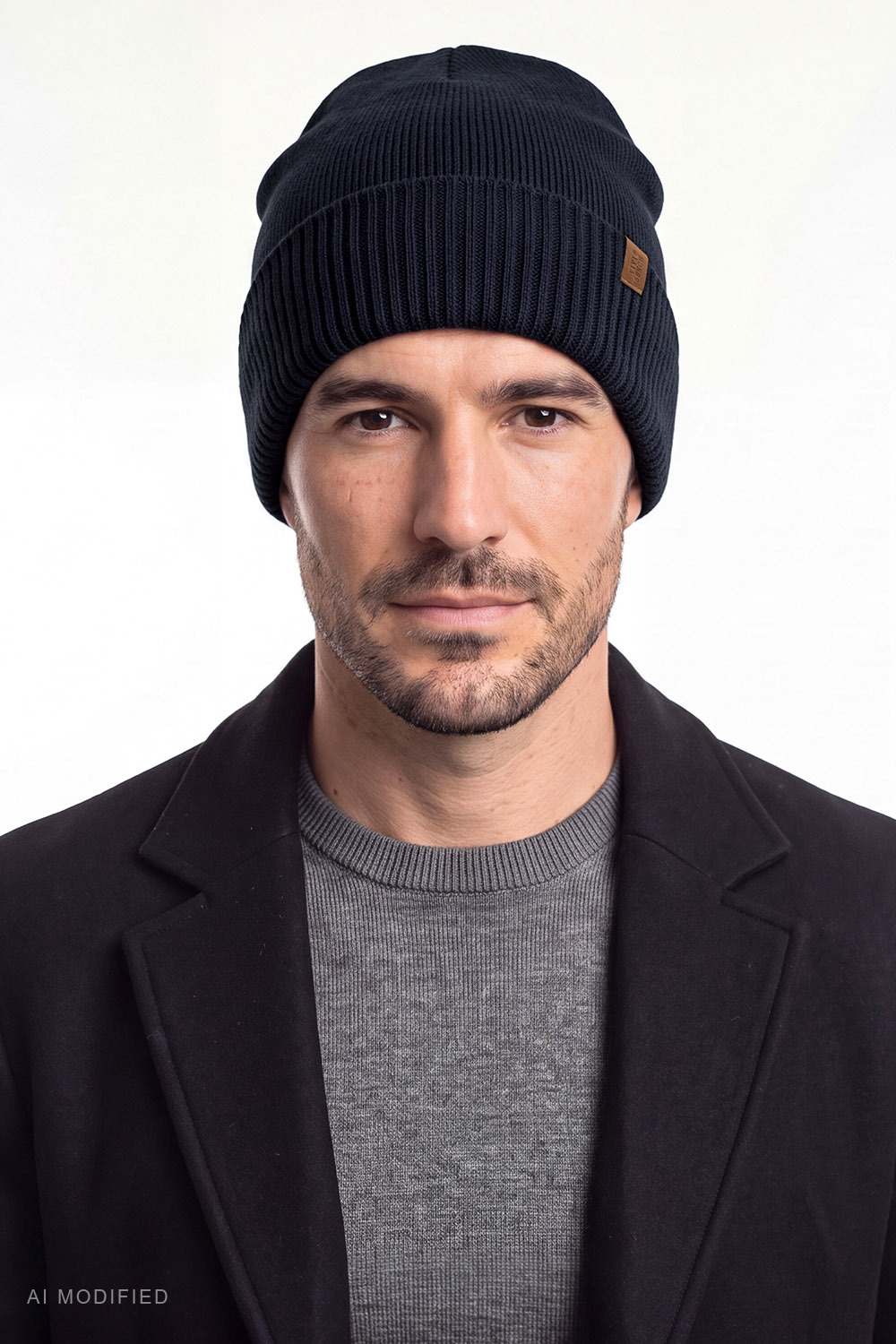 Vivisence Herren Mütze Merinowolle klassisch Beanie Winter, dunkelblau