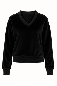 Vivisence Femme Sweat Coton Décolleté V Tenue de Tous les Jours Parfaite 9002, noir