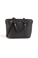 Vivisence Damen Schultertasche mit Reißverschluss Verstellbarer Riemen, Schwarz