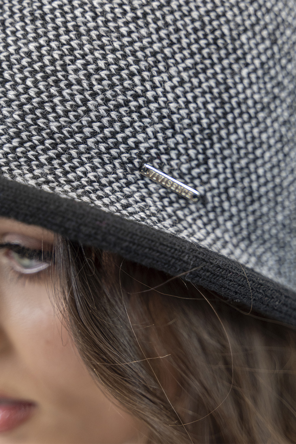 Vivisence Chapeau Femme Hiver Classique En Fil Chaud Idéal Pour Offrir 7044, pied-de-poule noir