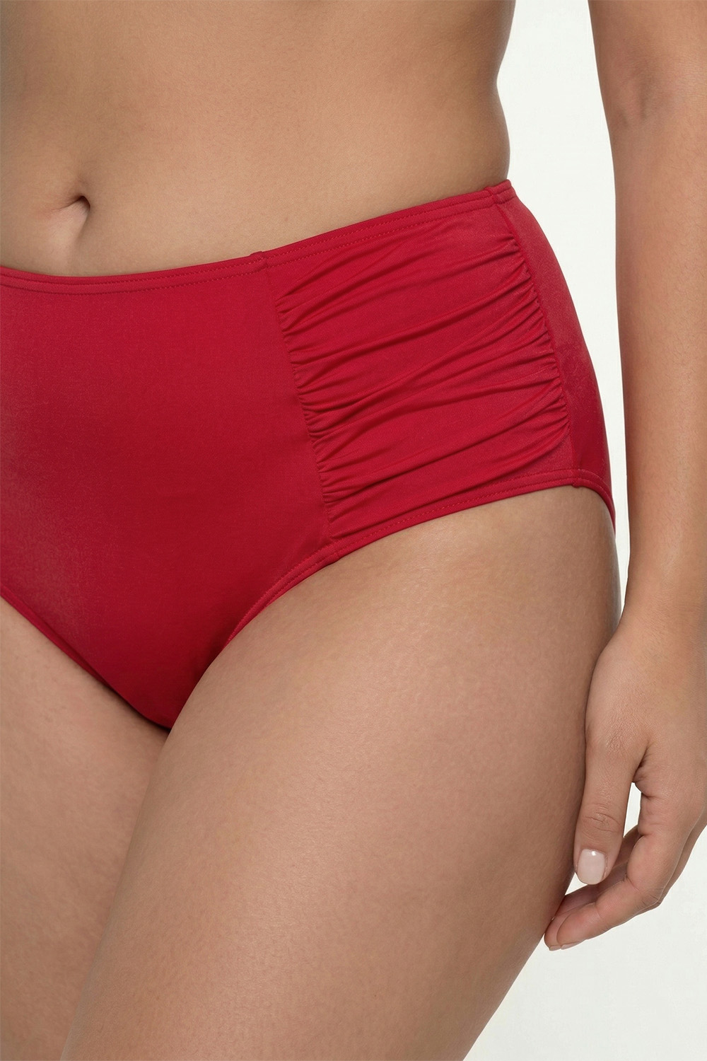 Vivisence Culotte De Bain Femme Taille Haute Fronces Confort Sculptant, rose