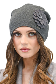 Vivisence Classic Winter Hat For Women Warm And Cozy Wool 7010, dark grey