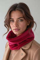 Vivisence Femme Snood Hiver Tricot Doux En Coton Confortable Chaleur Chaque Jour, rubis