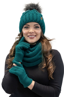 Vivisence Knitted Loop Scarf Double Folded Warm Ideal For Winter 7103, dark turquise