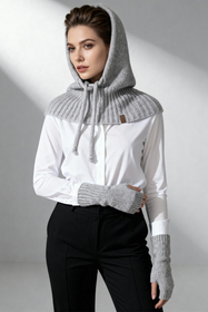 Vivisence Strickhandschuhe Damen Merino Baumwolle Weich und Warm Für Kalte Tage, Grau