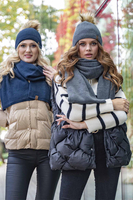 Vivisence Damen Bommelmütze Winter Wintermütze Warmem Garn Antistatische 7041, dunkelgrau