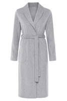Vivisence Robe Cotton Belted Pockets Double-Sided Soft Cozy Daily Use 5022, grey