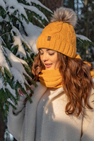 Vivisence Knitted Loop Scarf Double Folded Warm Ideal For Winter 7103, honey