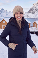 Vivisence Damen Mütze Winter Rippstrick Umschlag warm, beige