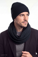 Vivisence Herren Mütze Merinowolle klassisch Beanie Winter, dunkelblau