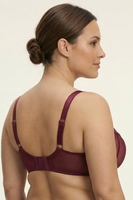 Vivisence Soutien Gorge Femme Non Rembourré À Armatures Tulle Maintien Naturel, bordeaux