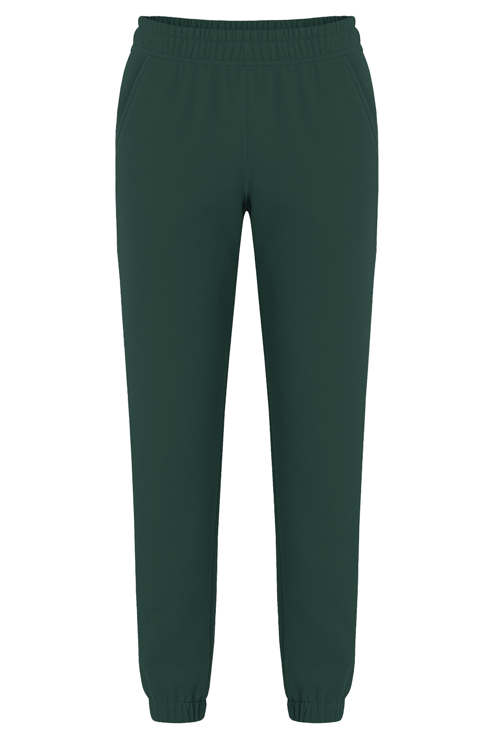 Vivisence Women's Sweatpants Relaxed Fit Lounge Soft Cotton Blend Joggers With Ribbed Cuffs Elastic Waist And Pockets For Everyday Casual Or Homewear Look 9104, Green