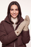 Vivisence ensemble hivernal femme bonnet écharpe gants chaud, caramel