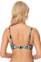 Vivisence Bikini Push Up BH Verstellbare Träger Ideal Für Strand Schwimmbad 3222, Blumen/dunkelblau