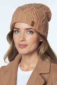 Vivisence Damen Strickmütze Lammwolle Warm Perfekter Sitz Im Winter, Beige