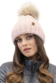 Vivisence Damen Bommelmütze Winter Fleecefutter Bommel Perfekte Passform 70100, Pink