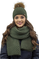 Vivisence Knitted Classic Scarf For Women Soft And Warm Everyday Look 7016S, green