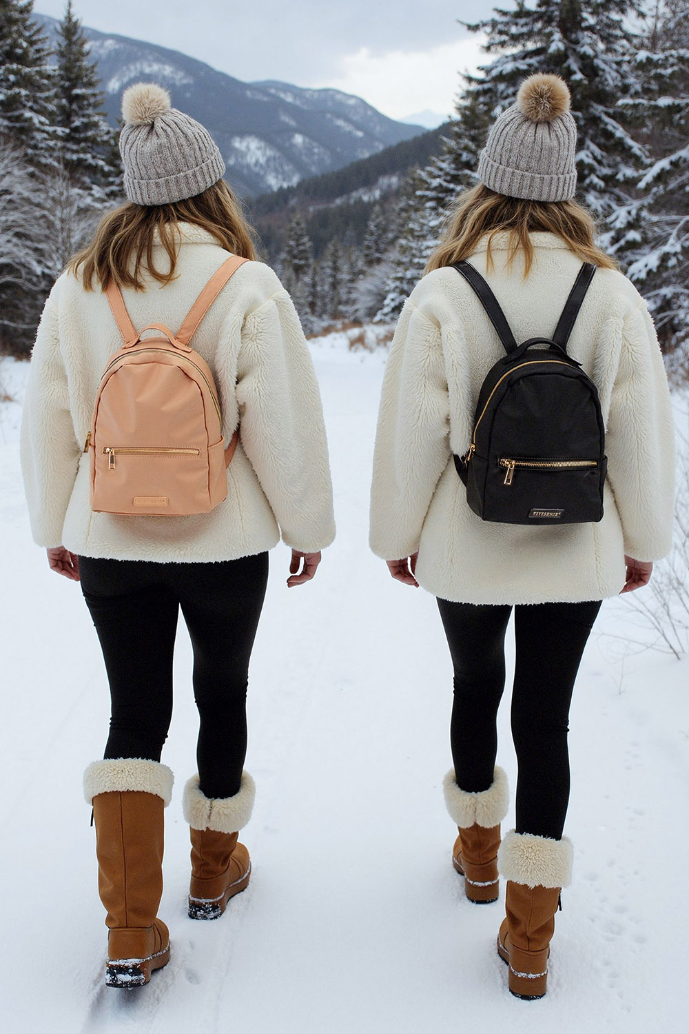 Vivisence Women's Backpack Small Size Zipped Pockets Ideal For Daily Use, beige