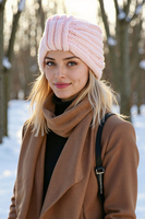 Vivisence Femme Bonnet Hiver Maille Merinos et Coton Ajusté Chaleur Confort, rose