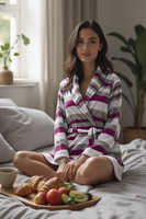 Vivisence Damen Bademantel Baumwolle Mit Gürtel Perfekt Für Täglichen Gebrauch 5030,