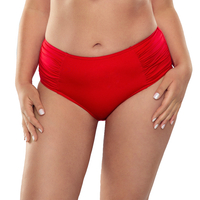 Vivisence Culotte De Bain Femme Taille Haute Fronces Confort Sculptant, rouge