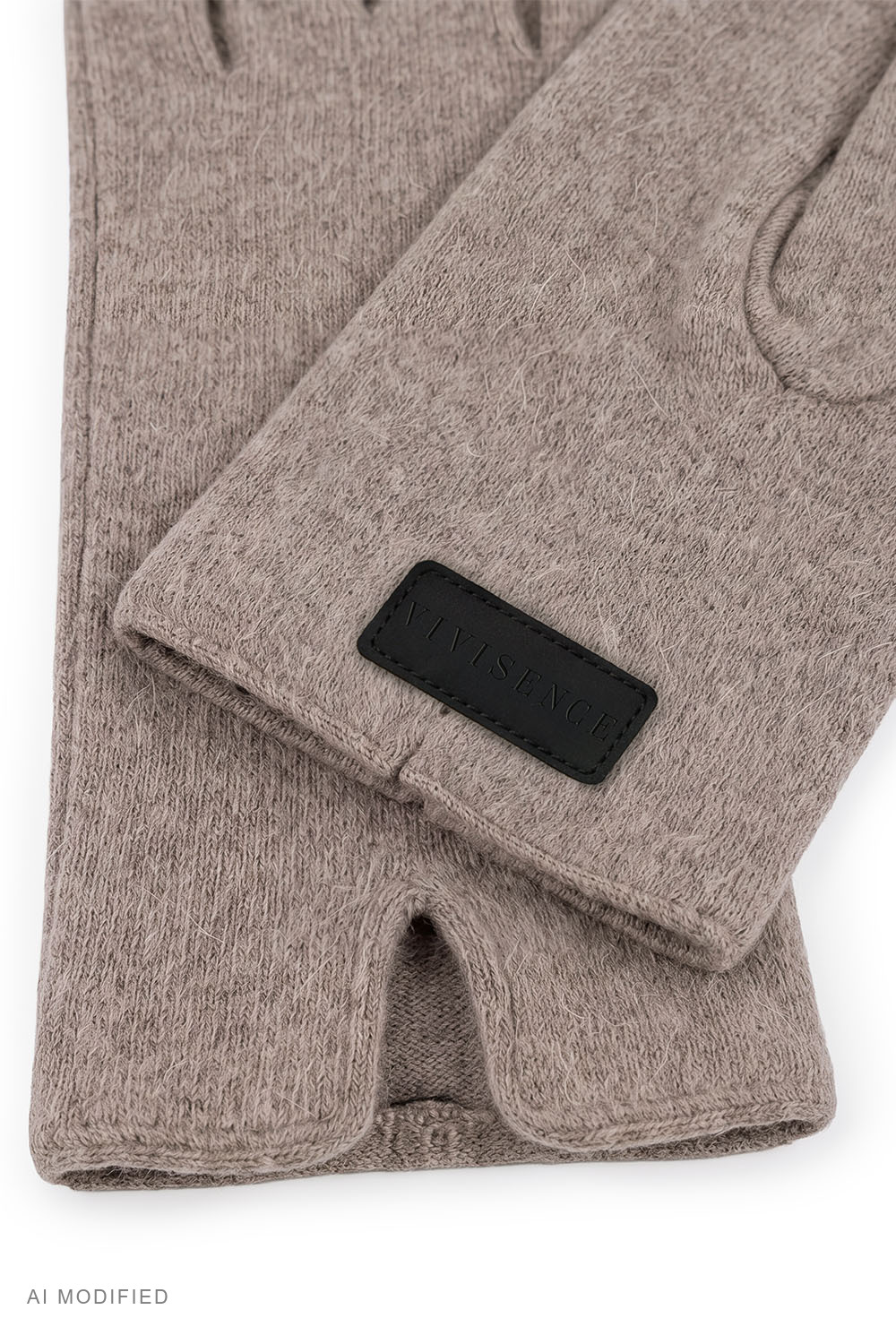 Vivisence Damen Strickhandschuhe Wolle atmungsaktiv Winteraccessoire, beige