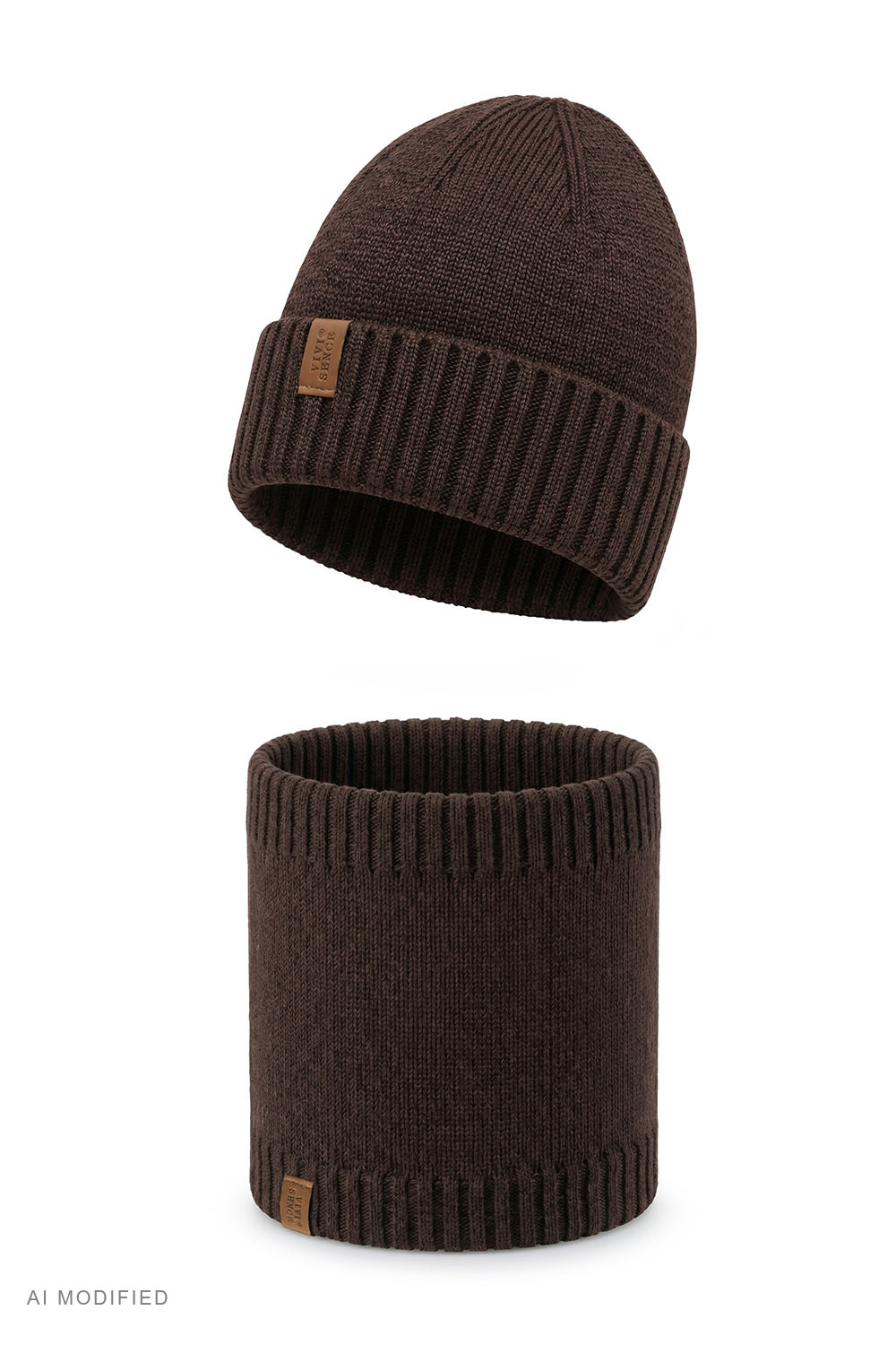 Sets Sets hat + loop scarf, Brown