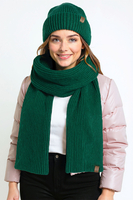 Vivisence Women Winter Scarf Merino Wool Soft Knit Cozy Warmth Everyday Comfort, Green