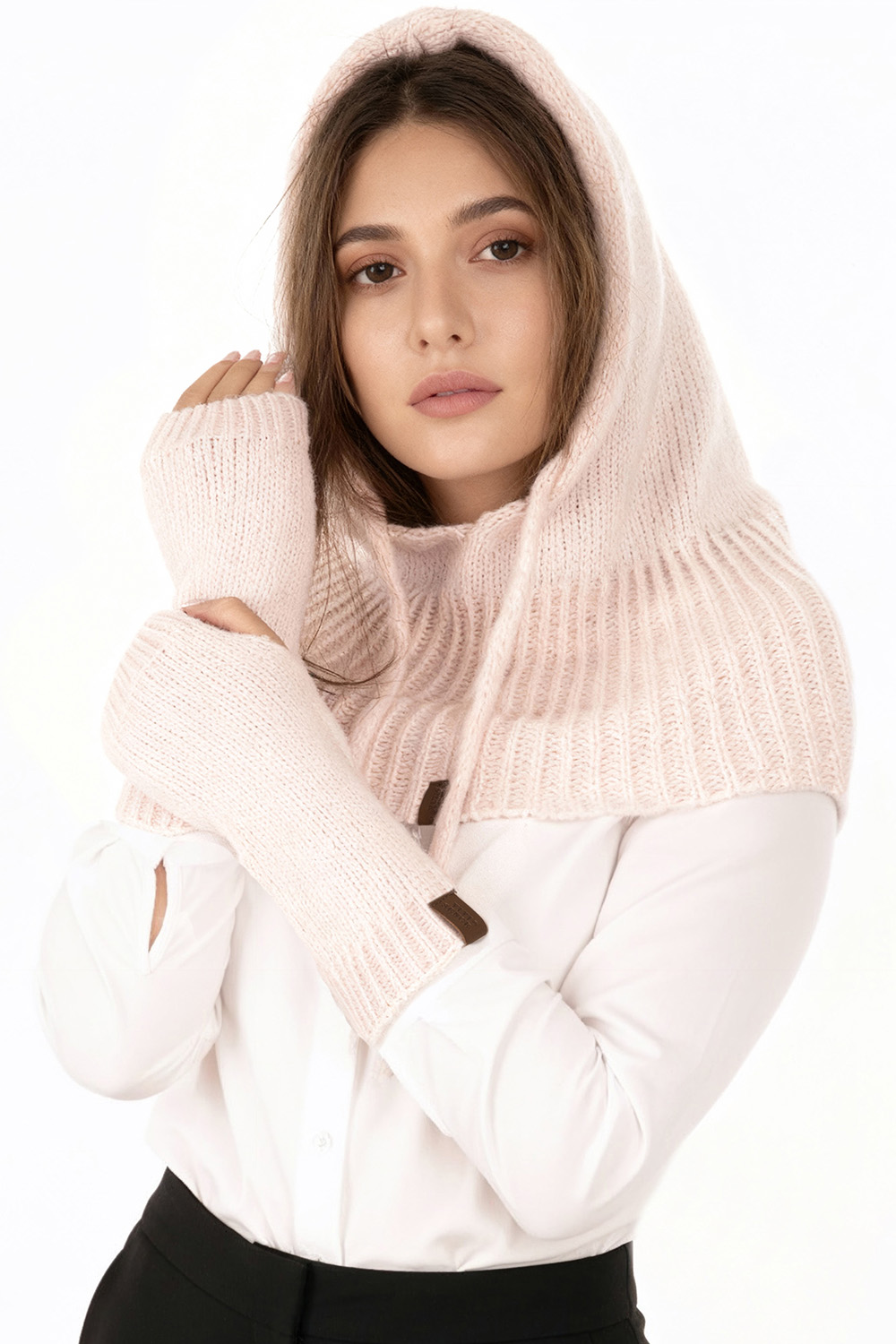 Vivisence Women Winter Knitted Gloves Merino Wool Cotton Blend Warm Comfort, Pink