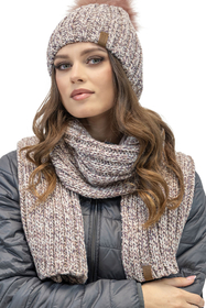 Vivisence Fashionable Long Winter Scarf Made of Warm Two-Coloured Yarn Versatile Elegant and Sporty Outfits Wraps Twice Around the Neck for Extra Warmth, pink