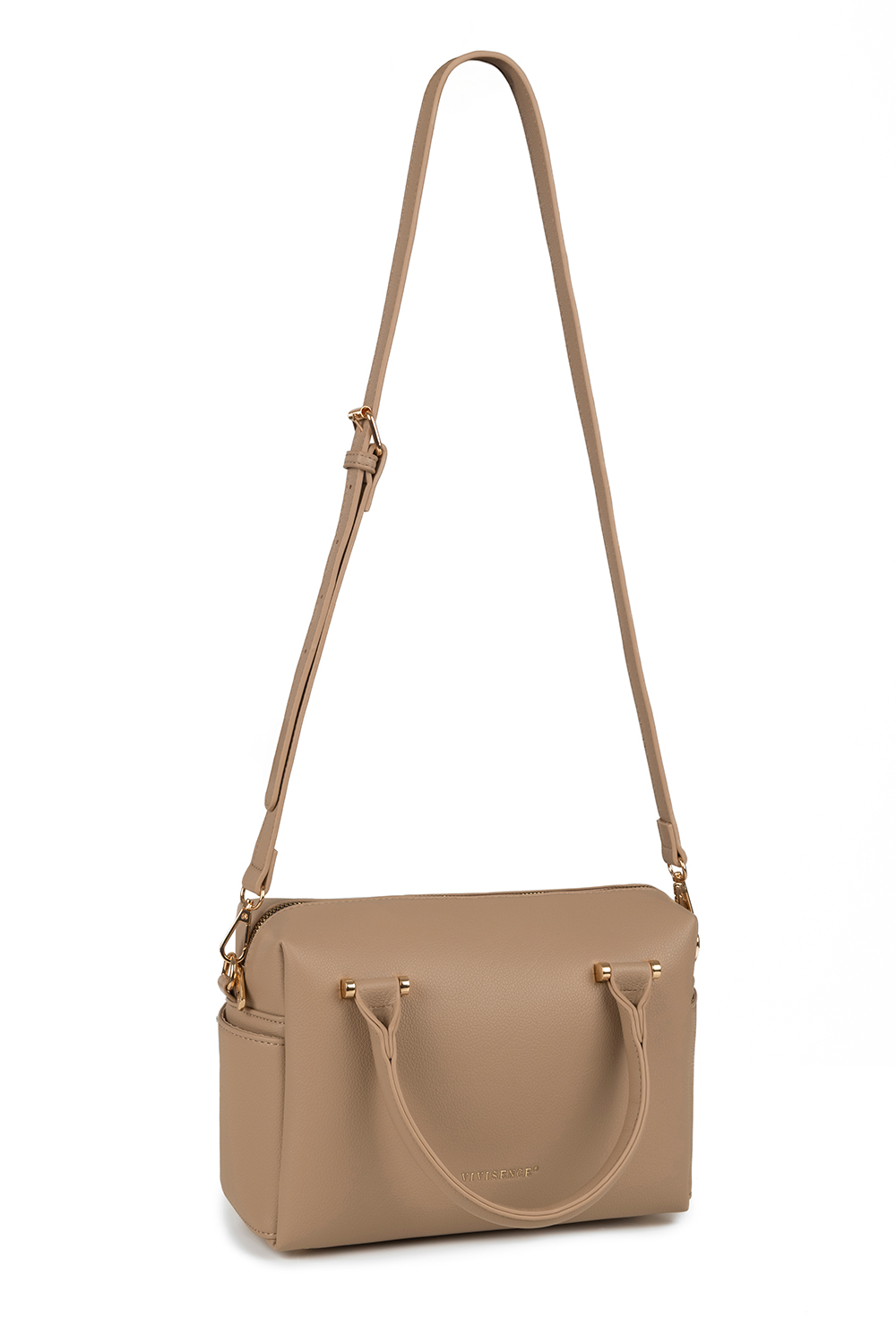 Vivisence Damen Handtasche Mit Schulterriemen Und Reißverschluss für Alltag, Beige