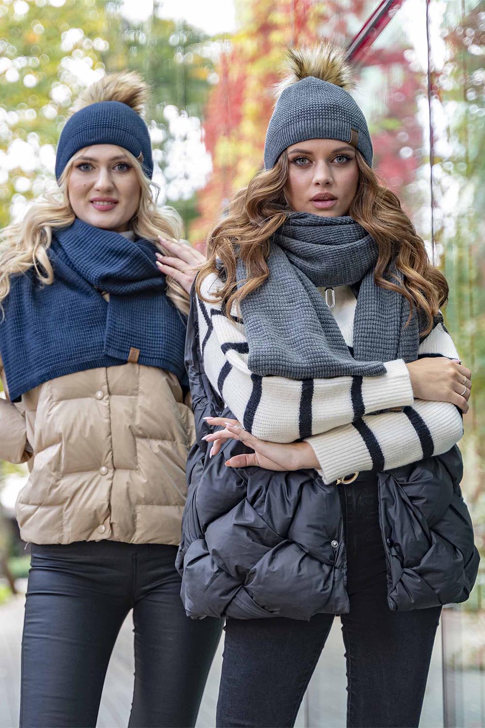 Vivisence Bonnet À Pompon Femme Hiver En Fil Chaud Effet Antistatique 7041, gris foncé