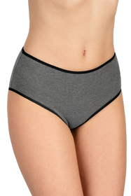 Vivisence Culotte Classique Slip pour Femme Lot de 3 Figi Silhouette Élégante 4016, bande noire : graphite