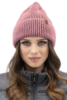 Vivisence Women's Winter Hat Knitted Two-Tone Warm Yarn Autumn 7098, pink
