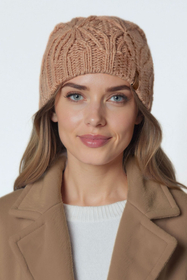 Vivisence Damen Strickmütze Lammwolle Warm Perfekter Sitz Im Winter, Beige