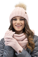Vivisence Pom Pom Hat For Women Fleece Lined Perfect Fit Winter 70100, Pink