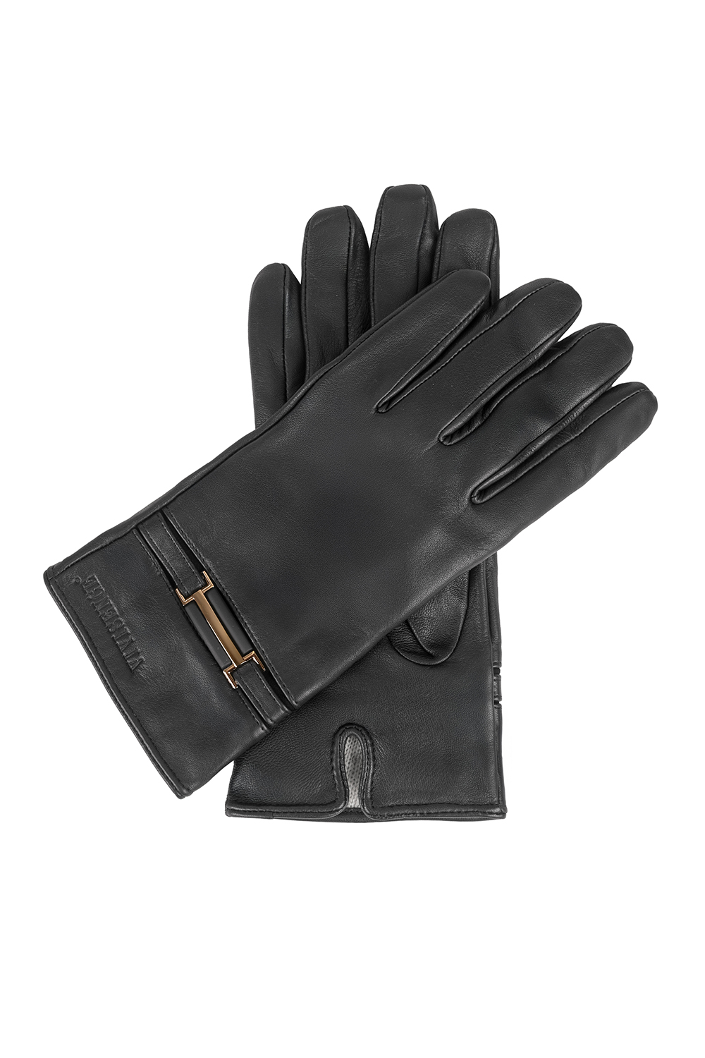 Vivisence Women Winter Leather Gloves Soft Natural Leather Cozy Wool Lining, Black