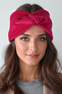 Vivisence Damen Stirnband Herbst Winter Gestrickt Mit Dekorativem Knoten Weich Und Warm Elastisch Kopfband Ideal Für Kühle Tage Modeaccessoire Outdoor Alltag, rubinrot