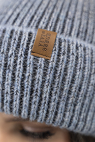 Vivisence Damen Mütze Winter Strickmütze Zweifarbigem Wärmendem Garn Herbst 7098, blau