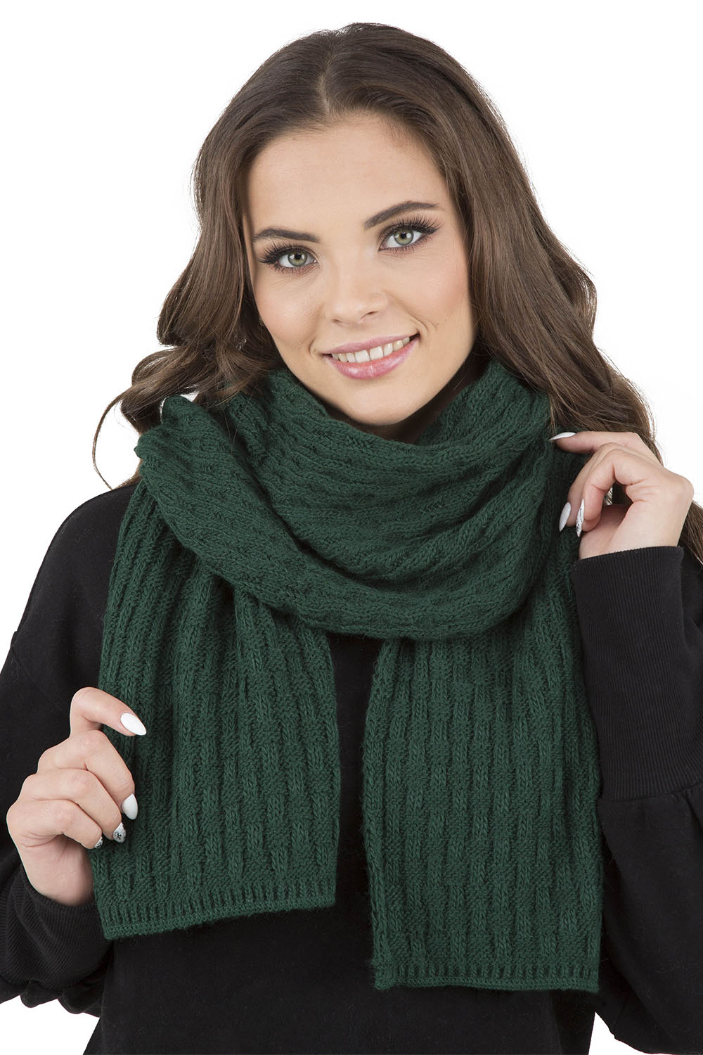 Vivisence Damen Winter Set Mütze Schal Fäustlinge Fleecefutter Gegen Kälte, grün