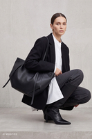 Vivisence Shoulder Bag for Women Polyurethane, Shopper Tote Magnetic Closur, black