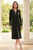 Vivisence Womens Nightdress Soft Feel Fabric Gentle Comfort For Restful Sleep, Black