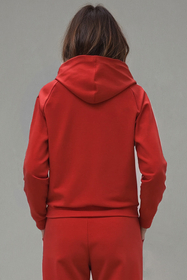 Vivisence Sweatshirt Baumwolle Lockerer Schnitt mit Kapuze Komfort Für Freizeit 9003, rot