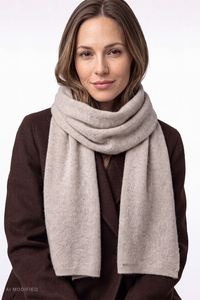 Vivisence Women's Merino Wool and Cashmere Scarf, beige