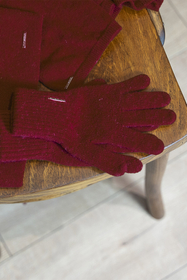 VIVISENCE Damen Winter Handschuhe aus Wolle Ideal für Kaltes Wetter 7201, weinrot