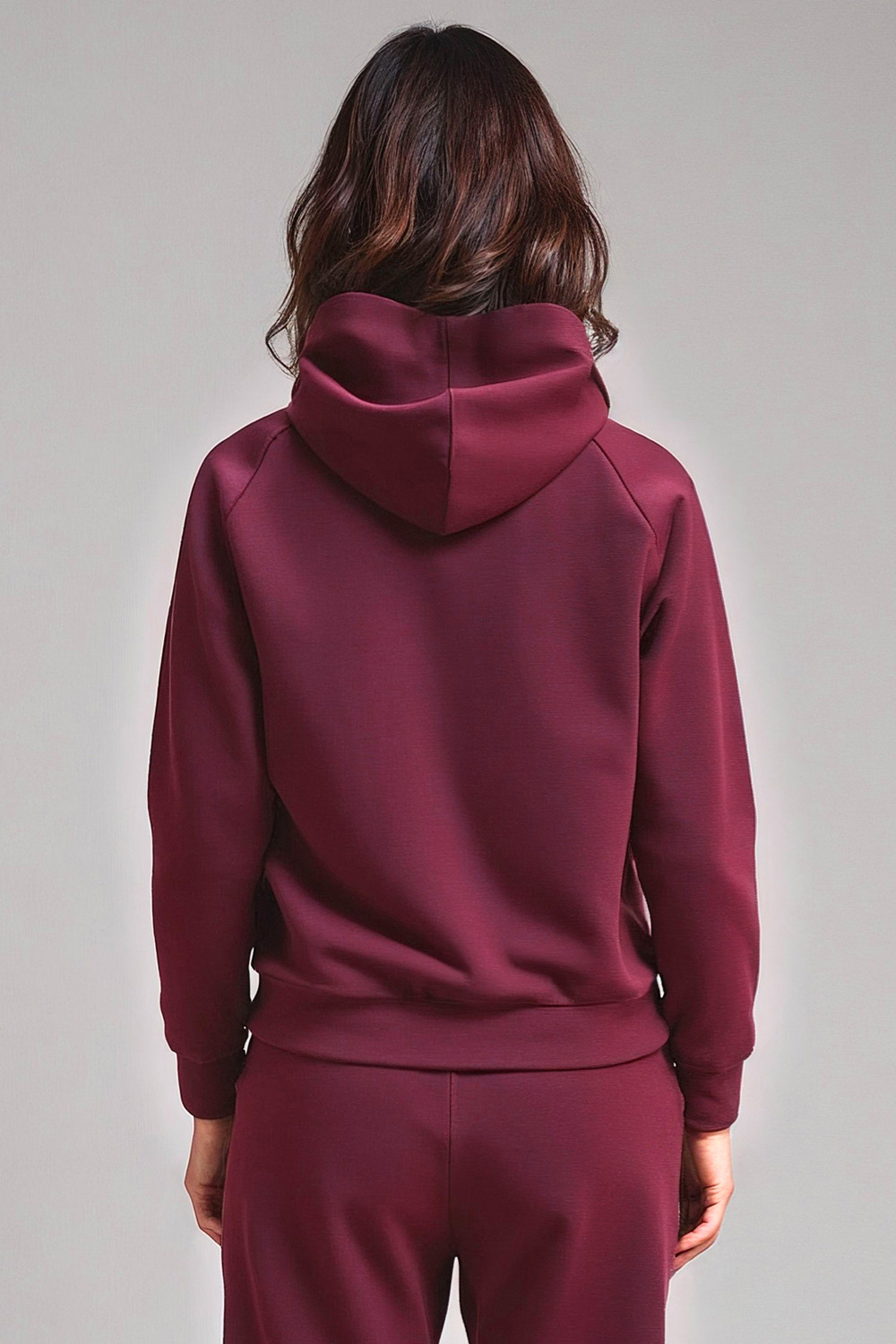Vivisence Women Hoodie Sweatshirt Cotton Hood Pocket Casual Sportswear, maroon